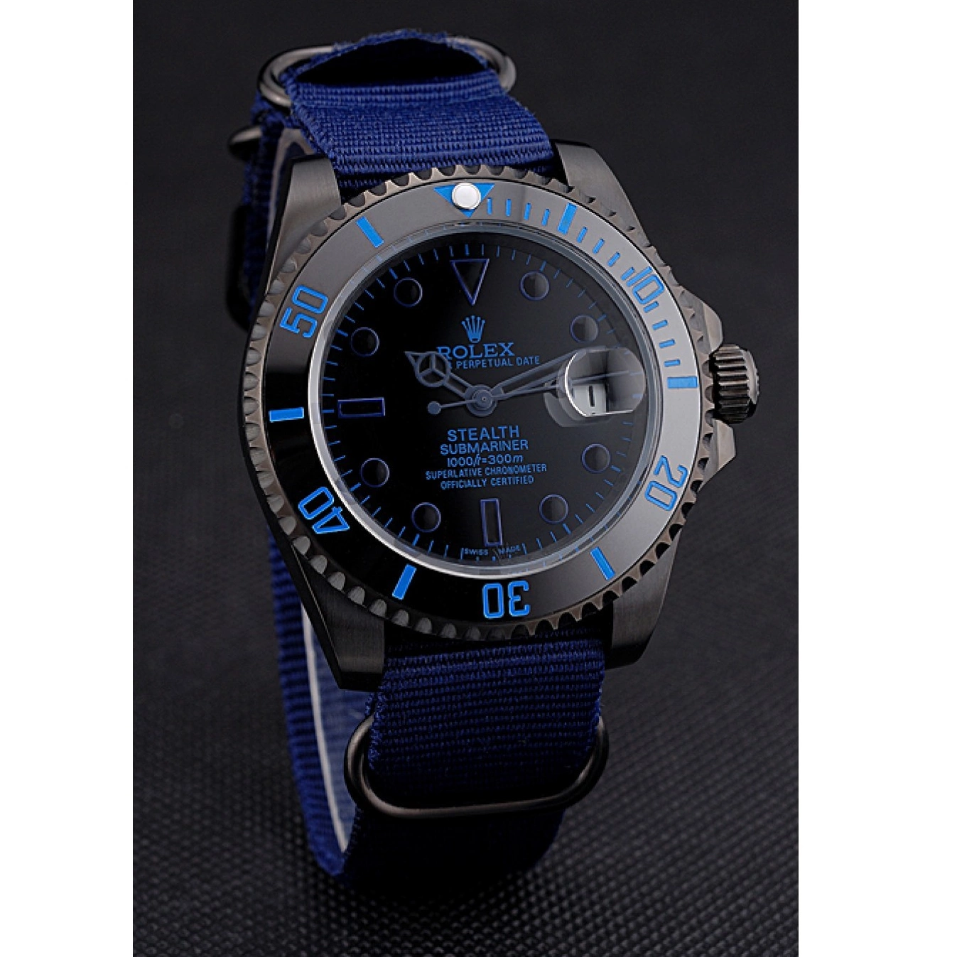 Rolex copies cheap Strap 622008 Submariner Rolex Blue Nylon Stealth 0528